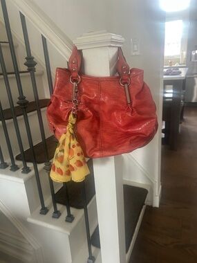 Nine West Coral Croc-Embossed Hobo Bag